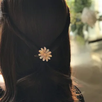 Корейский сладкий геометрический шпилька маленькая свежая ромашка цветок золотые заколки для волос модные ювелирные изделия головные уборы аксессуары свадебный головной убор