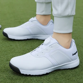 Большой размер 39-47 Мужчины Профессиональные спортивные кроссовки для гольфа Шипы Обувь для гольфа Кожаная молодежная обувь для гольфа