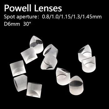 Линзы Пауэлла Лазерный объектив D6x6 мм Угол падения 30° Точечная апертура 0,8/1,0/1,15/1,3/1,45 мм Измерение 3D-сканирования локационной оптики