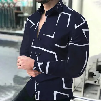 2023 Гавайская классическая социальная мода Топ Роскошная мужская дизайнерская одежда Элегантная новая рубашка оверсайз с длинным рукавом и принтом для мужчин
