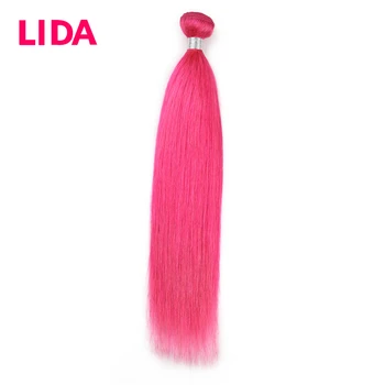 Китайский Человеческие Волосы Пучки Розовый Цвет Шелк Прямые Человеческие Волосы Наращивание Волосы Плетение Для Женщин Ежедневное Использование Или Косплей