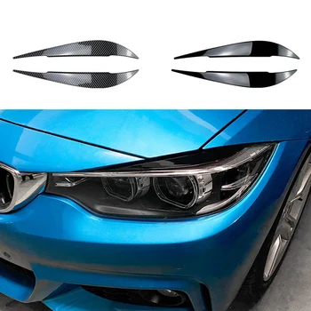 Для BMW 4-Series F32 F33 F36 2014-2020 Покрытие бровей Наклейка Отделка Наклейка Фары Наклейки Глянец Черный