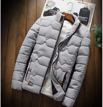 Новинка Зимние теплые пальто Куртка с длинным рукавом Куртка с хлопковой подкладкой Мужская куртка с воротником-стойкой Хлопковая куртка больших размеров S28