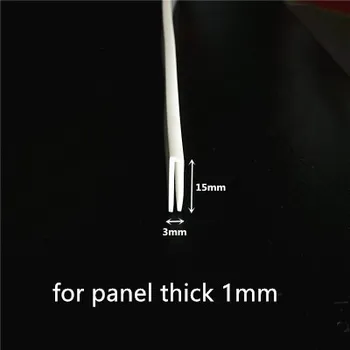  Прочная силиконовая резиновая U-образная полоса для стеклянной металлической деревянной панели толщиной 1 мм Щит для кромки 15x3x15 мм Белый