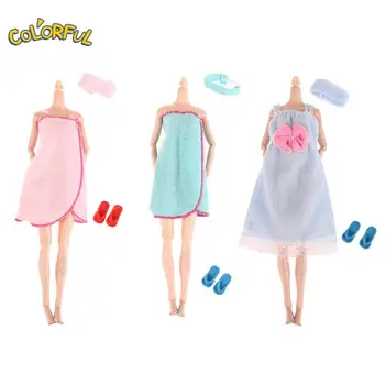 1 комплект кукольной одежды для куклы 30 см халат банное полотенце ночная рубашка камзол пижама с тапочками декор кукольного домика