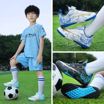Детская качественная футбольная обувь Футбольные кроссовки Mbappe Футбольные футбольные футбольные мячи Chuteira Campo с нескользящими гвоздями мужские тренировочные кроссовки ou