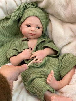 45 см Девочка Элайджа 100% платина твердая силиконовая кукла Reborn ручной работы Bebe Новорожденная кукла для детей Подарки на день рождения