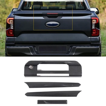  для Ford Ranger 2023 Автомобиль Крышка задней двери багажника Обшивка Обшивка багажника Декоративная наклейка Замена АБС-пластика Углеродное волокно