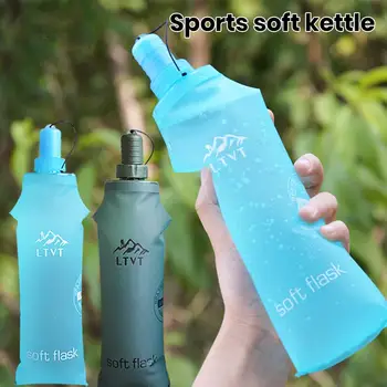 500 мл Спортивная бутылка для воды Герметичная Безопасная Без запаха Пищевая Классная Толстая Складная Альпинизм Велоспорт Кемпинг Путешествующая Бутылка Для Воды