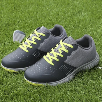 Дышащая обувь для гольфа с шипами для мужчин Противоскользящие кроссовки для ходьбы с травой на открытом воздухе Мужская спортивная обувь