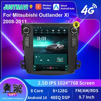 JUSTNAVI для Mitsubishi Outlander XL 2 2006-2012 2din Автомагнитола 9,7-дюймовый мультимедийный видеоплеер Tesla Style Carplay Навигация