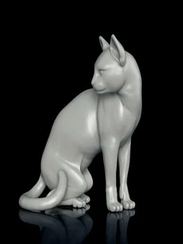 В разобранном виде 1/16 высотой 25 мм Cat Sitting современные миниатюрные модели из смолы Неокрашенные