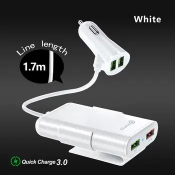 Port USB Автомобильное зарядное устройство Quick Charge QC3.0 5,6 фута Удлинитель Кабель Для 12 Мобильный телефон Вождение Диктофон Быстрая зарядка