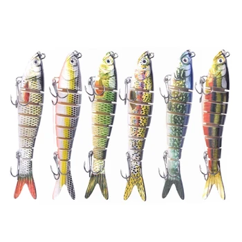 Рыболовные приманки Многосекционные приманки Морская вода 3D Минноу Рыбалка Приманки Свимбейт