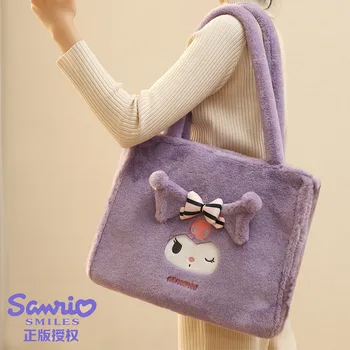 Подлинная сумка Sanrio Cute Little Girl Новый студент Kuromi Cartoon Melody Плюшевая сумочка через плечо для девочек