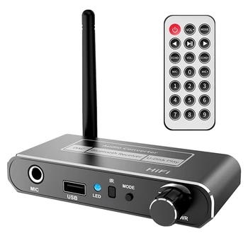 Беспроводной преобразователь HIFI ЦАП Bluetooth 5.2 приемник аудио коаксиальный на R/L 3,5 мм aux адаптер с микрофоном U Disk Play
