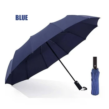  Складной полностью автоматический 3 складных зонта 12 костяных всепогодных зонтов Мужские деловые зонтики от дождя