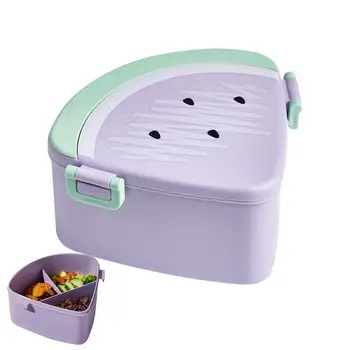 Детский контейнер для обеда с 3 отделениями в форме арбуза Коробка для закусок Bento Герметичные портативные контейнеры для обеда Ланч-бокс для школы