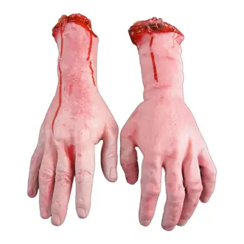 Человеческая рука Хэллоуин Страшная марля с кровью Жуткий реквизит на Хэллоуин Хоррор Принадлежности для вечеринок на Хэллоуин Вампирский макияж