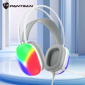Pantsan PSH-600 Полноразмерная гарнитура 7.1 E-sports Gaming Проводная RGB Оптическая гарнитура USB Компьютер с микрофоном