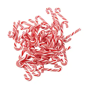 50 шт. Красный и белый рождественские конфеты ручной работы Candy Cane Kawaii Миниатюрная еда Кукольный домик Домашний декор