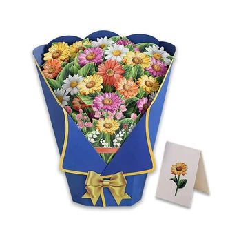 Цветы Букет Всплывающие Открытки 3D Бумажный Букет Цветов С Открыткой Для Заметок и Конвертом Поздравительная Открытка Ко Дню Стиль D