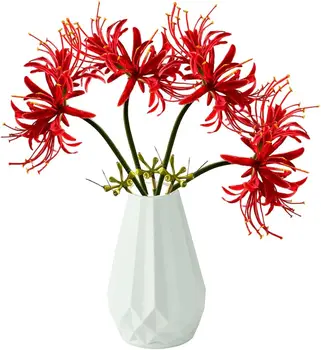 Искусственные цветочные ветви равноденствия Искусственный цветок Шелковый цветок Красный паук Лилия Хиган Бана Стебли для цветочной декоративной мандзюсаки