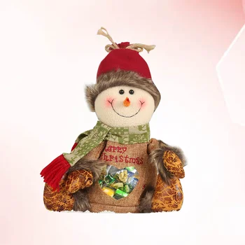 Рождественский мешок для конфет Прозрачный пакет Рождественский подарок Печенье Сумка для хранения продуктов Снеговик Узорчатый рождественский настольный орнамент