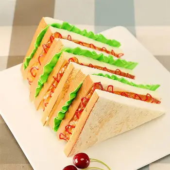 Поддельная еда Искусственная пищевая смола Реалистичная Реалистичный сэндвич Поддельный хлеб Модель для реквизита Реалистичный сэндвич Домашний декор