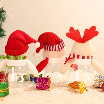 Санта-Клаус Рождественская банка конфет Рождественский декор Снеговик Лось Сугер Чехол Предотвращение пыли mpty Бутылка для хранения ребенка