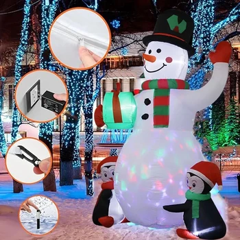 1,8 м Новый рождественский надувной воздушный шар Модель Снеговика Пингвин Подарок для отправки 6-дюймового надувного украшения с цветными огнями