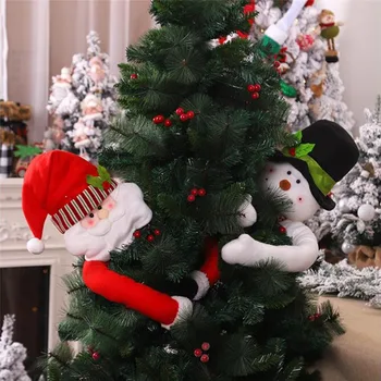105 см Милые объятия Кукла Дерево Санта-Клаус Снеговик Рождественская елка Украшение Праздничный декор Ноэль Атмосфера Ткань Рождество Новый год 2023