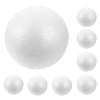 10 шт. 8 см рождественские украшения моделирование ремесло твердые шарики из полистирола круглые сферы (белые)