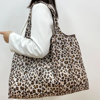  Новая печать Большая многоразовая сумка для покупок продуктов Женская сумка 50lb Модная карманная сумка через плечо Складная эко-сумка Моющиеся путешествия