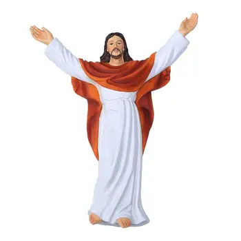 Декоративная смола Статуя Иисуса Христа Фигурка воскресения Автоукрашение Статуя христианского святого Праздничный подарок