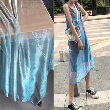 сетчатая ткань легкий прозрачный лазер для diy шитье этап оригинальности юбка платье модная одежда ткани оптом