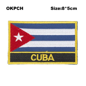 Куба Квадратная форма Флаг Утюг на патчах Orzen вышивка нашивка на заказ Наклейки для одежды PT0070-R