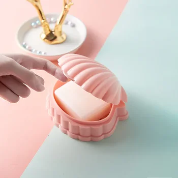  Новая простая мода и удобная мыльница в стиле ретро Creative Drain Pink Soap Holder PP Material