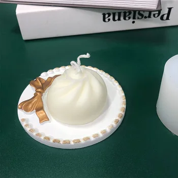 Креативная форма для силиконовой свечи в форме булочки, DIY Вращающаяся форма для выпечки мусса для торта DIY, мыловарение, художественный декор, 3D