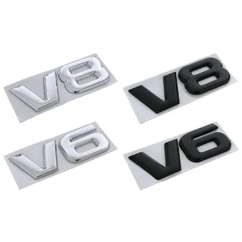 3d металлический V6 V8 Логотип Задний багажник Задняя дверь Крыло Эмблема Значок Наклейка для Toyota Highlander