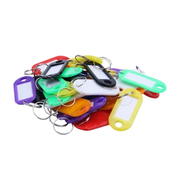 32x Многоцветные пластиковые бирки для ключей Багажные идентификационные бирки с раздельным кольцом для ключей
