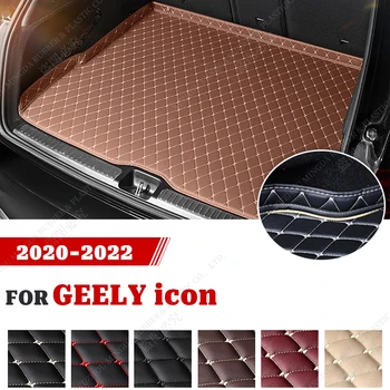 Высококачественный кожаный коврик для багажника автомобиля для GEELY icon 2020 2021 2022 Изготовленные на заказ водонепроницаемые ковры для багажника грузового вкладыша