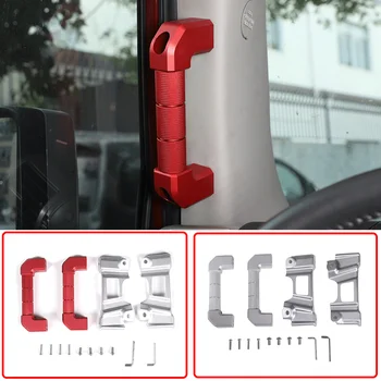 Для 2007-2021 Toyota FJ Cruiser Алюминиевый сплав красный/серебристый автомобильный стайлинг Крышка ручки передней стойки наклейка аксессуары для модификации автомобиля