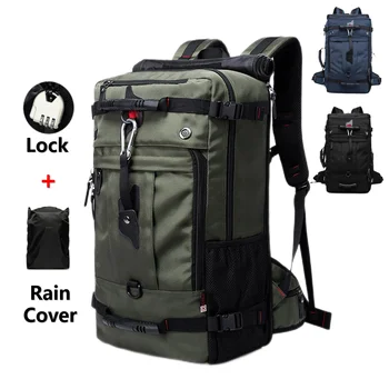 40 л / 50 л многофункциональный рюкзак на открытом воздухе, водонепроницаемая дорожная сумка с замком, большая емкость багажа походная сумка рюкзак для мужчин