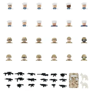 ВМС Спецназ Фигурки Строительные блоки Армейские солдаты Минифигурки Сборка кирпичей Развивающие игрушки для мальчиков Подарок