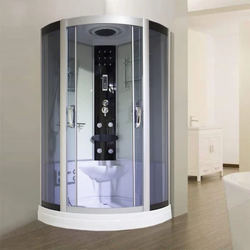 Встроенная душевая комната, ванная комната, дуга из закаленного стекла в форме вентилятора для общего бытового использования
