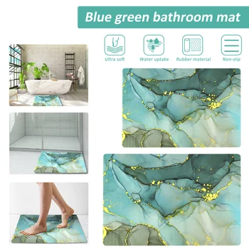 Коврики для ванной Супер впитывающий коврик для ванны Быстросохнущий коврик для ванны Нескользящий коврик для ванной комнаты Мягкие моющиеся коврики Бирюзовый зеленый