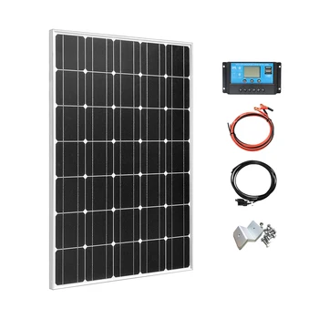 Склад в США 12-вольтовый жесткий комплект солнечных панелей для продажи солнечная энергия 110 Вт 12 В фотоэлектрический стеклянный солнечный модуль батарея