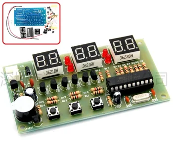 Цифровые часы DIY Kit 6 бит C51 AT89C2051 Чип Электронный будильник Набор FR-4 Печатная плата с зуммером Learing Kit для Arduino НОВИНКА
