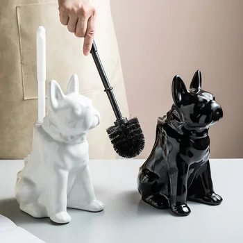 Creative Shapi Щетка для унитаза в форме собаки Роскошная керамическая щетка для чистки ванной комнаты Чистящие средства для аксессуаров для украшения туалета